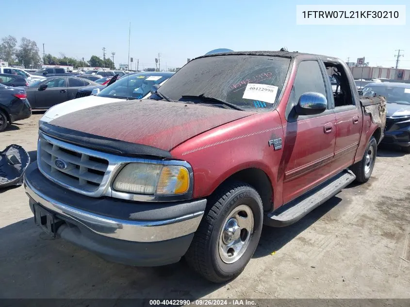 2001 Ford F-150 Harley-Davidson Edition/King Ranch Edition/Lariat/Xlt VIN: 1FTRW07L21KF30210 Lot: 40422990