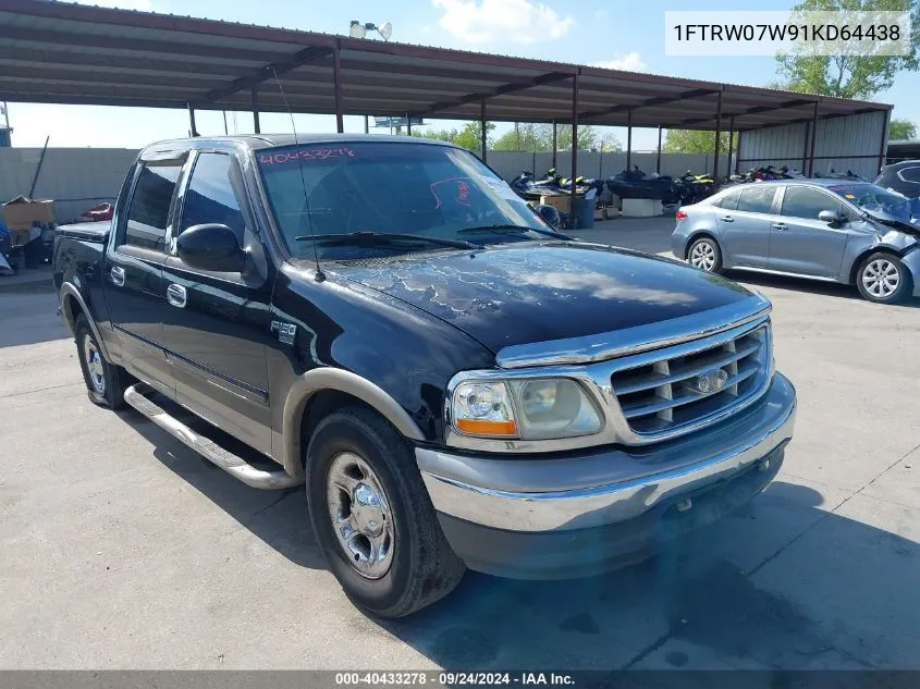 2001 Ford F-150 Harley-Davidson Edition/King Ranch Edition/Lariat/Xlt VIN: 1FTRW07W91KD64438 Lot: 40433278