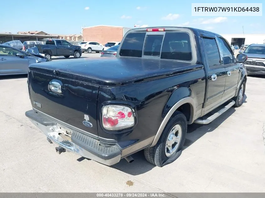 2001 Ford F-150 Harley-Davidson Edition/King Ranch Edition/Lariat/Xlt VIN: 1FTRW07W91KD64438 Lot: 40433278