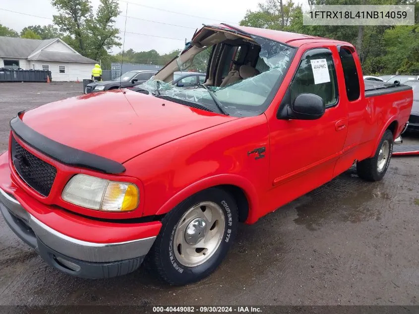 2001 Ford F150 VIN: 1FTRX18L41NB14059 Lot: 40449082