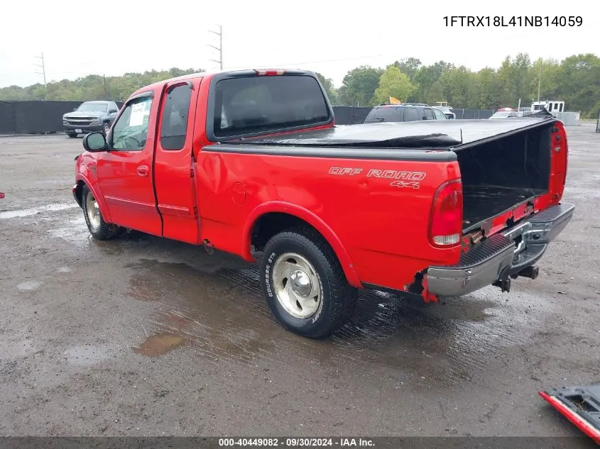 2001 Ford F150 VIN: 1FTRX18L41NB14059 Lot: 40449082