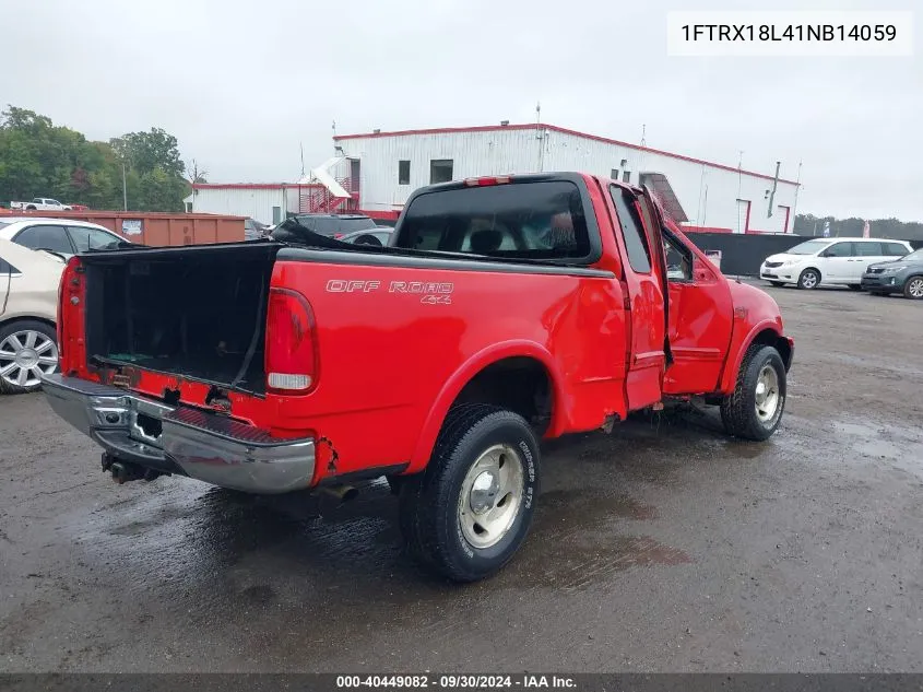 2001 Ford F150 VIN: 1FTRX18L41NB14059 Lot: 40449082