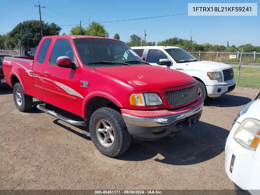 2001 Ford F-150 Lariat/Xl/Xlt VIN: 1FTRX18L21KF59241 Lot: 40451171