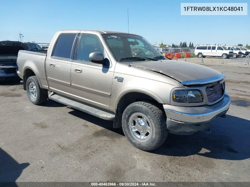 2001 Ford F-150 King Ranch Edition/Lariat/Xlt VIN: 1FTRW08LX1KC48041 Lot: 40463966