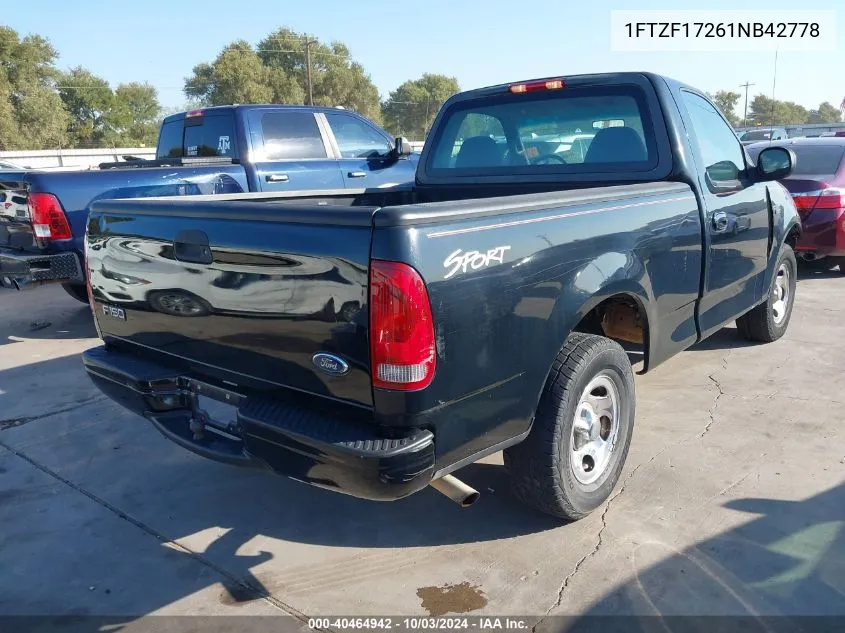 2001 Ford F-150 Xl/Xlt VIN: 1FTZF17261NB42778 Lot: 40464942