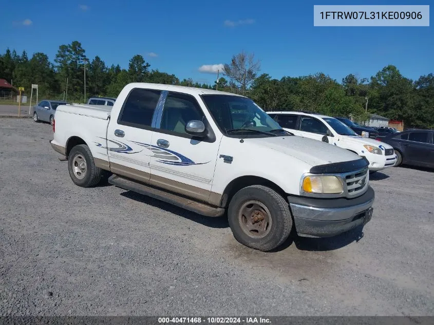 2001 Ford F-150 Harley-Davidson Edition/King Ranch Edition/Lariat/Xlt VIN: 1FTRW07L31KE00906 Lot: 40471468