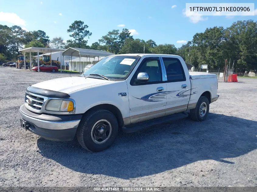 2001 Ford F-150 Harley-Davidson Edition/King Ranch Edition/Lariat/Xlt VIN: 1FTRW07L31KE00906 Lot: 40471468