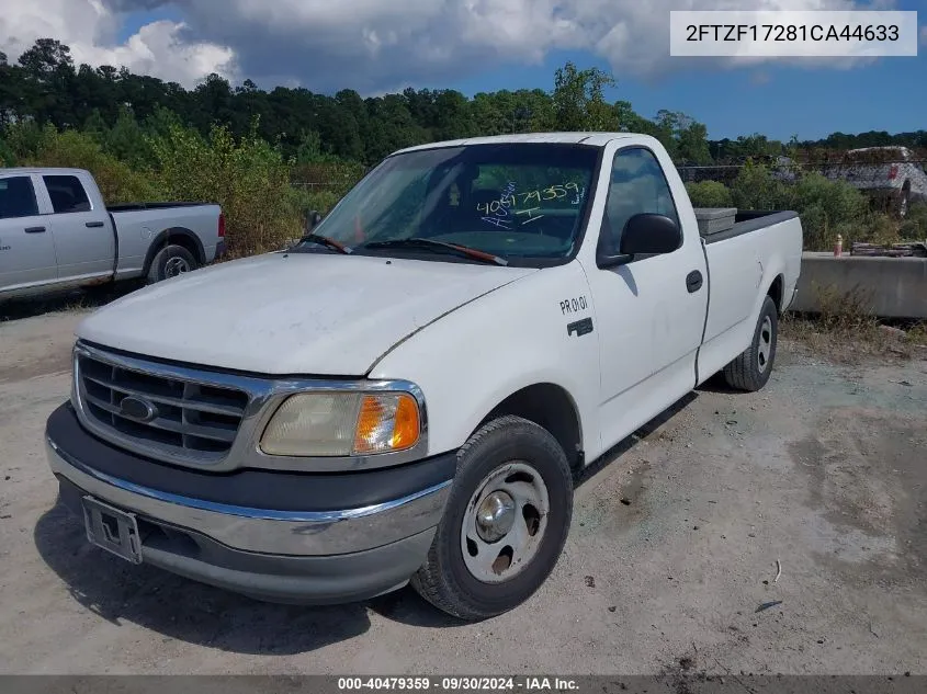 2001 Ford F-150 Xl/Xlt VIN: 2FTZF17281CA44633 Lot: 40479359