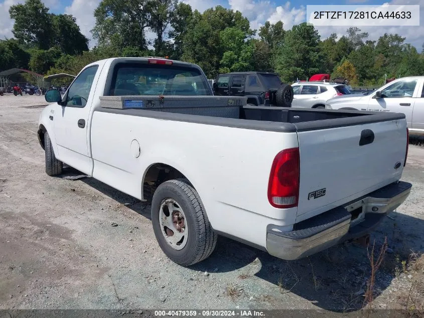 2001 Ford F-150 Xl/Xlt VIN: 2FTZF17281CA44633 Lot: 40479359