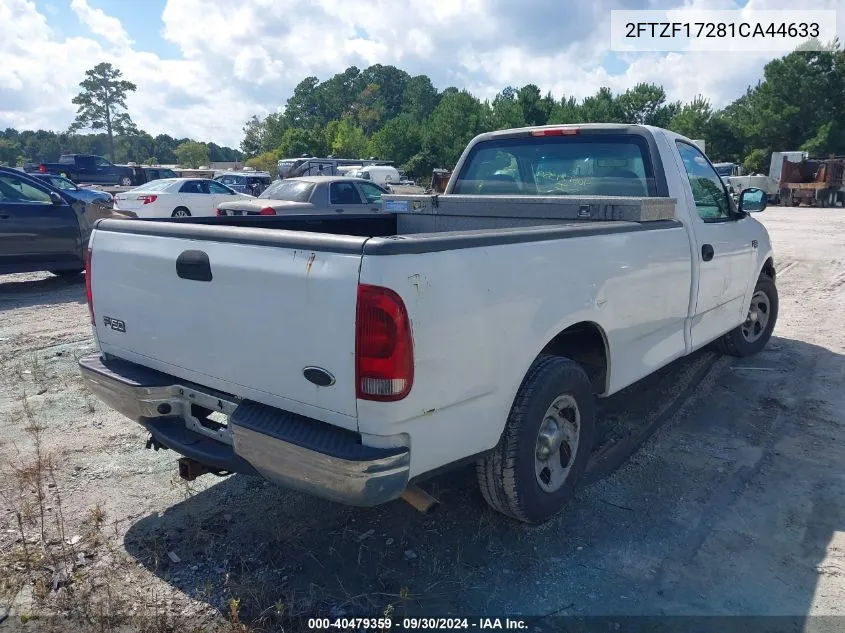 2001 Ford F-150 Xl/Xlt VIN: 2FTZF17281CA44633 Lot: 40479359