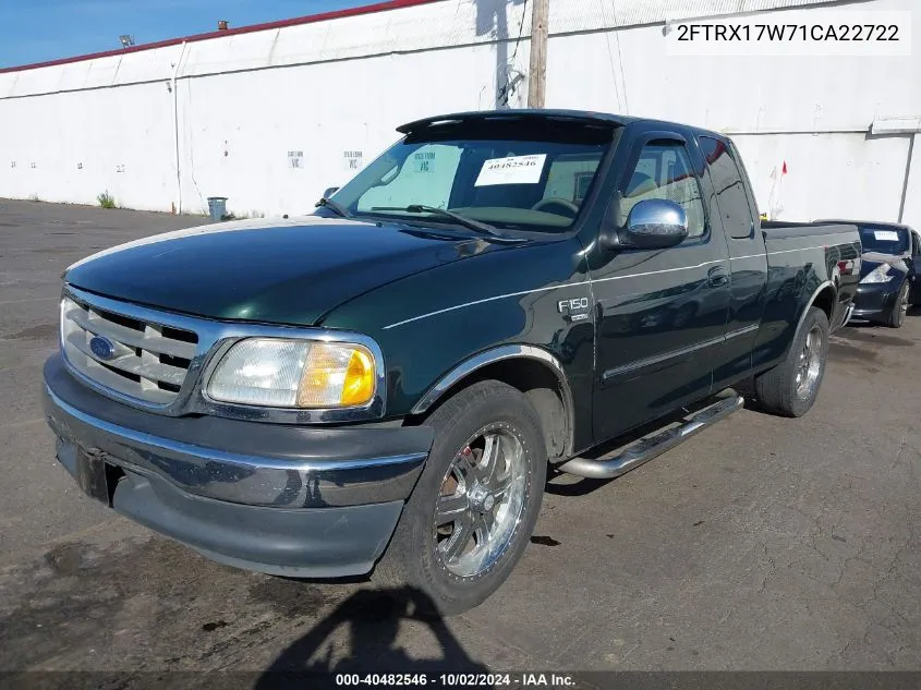 2001 Ford F-150 Lariat/Xl/Xlt VIN: 2FTRX17W71CA22722 Lot: 40482546