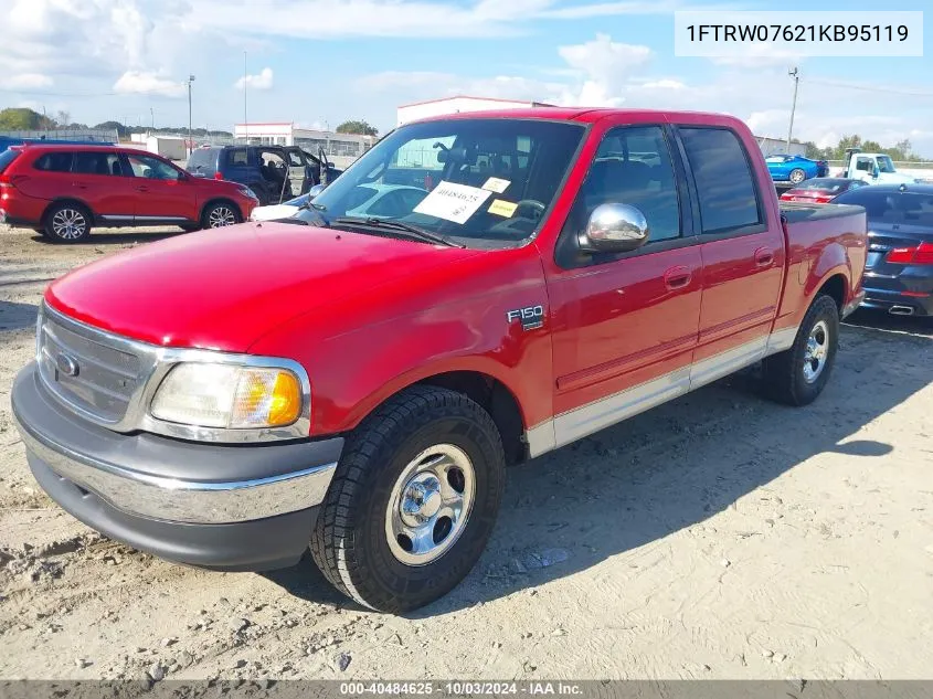 2001 Ford F-150 Harley-Davidson Edition/King Ranch Edition/Lariat/Xlt VIN: 1FTRW07621KB95119 Lot: 40484625