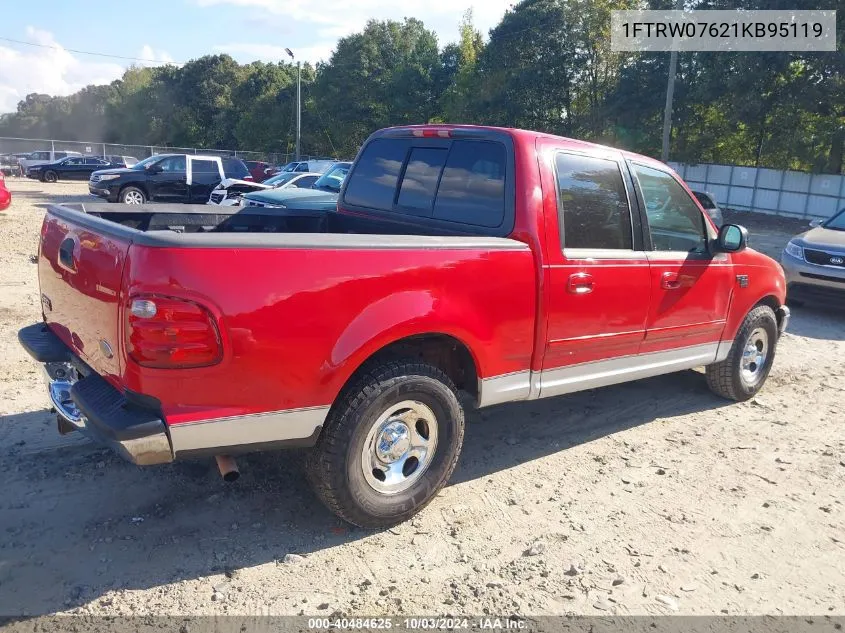 2001 Ford F-150 Harley-Davidson Edition/King Ranch Edition/Lariat/Xlt VIN: 1FTRW07621KB95119 Lot: 40484625