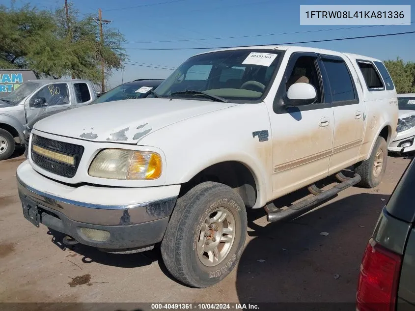 2001 Ford F-150 King Ranch Edition/Lariat/Xlt VIN: 1FTRW08L41KA81336 Lot: 40491361