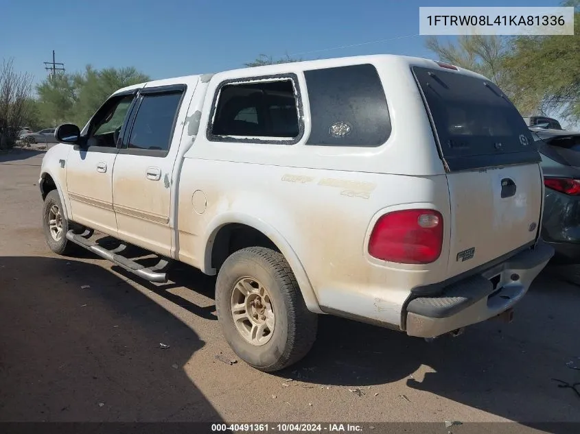 2001 Ford F-150 King Ranch Edition/Lariat/Xlt VIN: 1FTRW08L41KA81336 Lot: 40491361