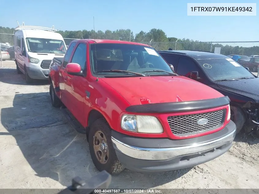 2001 Ford F-150 Lariat/Xl/Xlt VIN: 1FTRX07W91KE49342 Lot: 40497587