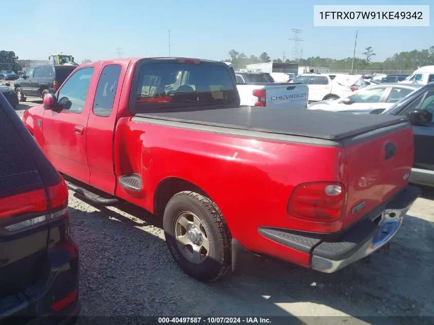 2001 Ford F-150 Lariat/Xl/Xlt VIN: 1FTRX07W91KE49342 Lot: 40497587