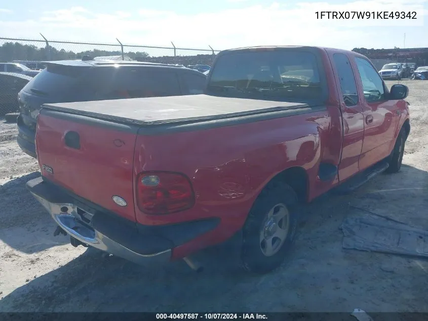 2001 Ford F-150 Lariat/Xl/Xlt VIN: 1FTRX07W91KE49342 Lot: 40497587