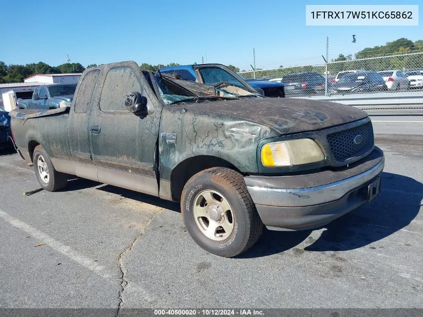 2001 Ford F-150 Lariat/Xl/Xlt VIN: 1FTRX17W51KC65862 Lot: 40500020