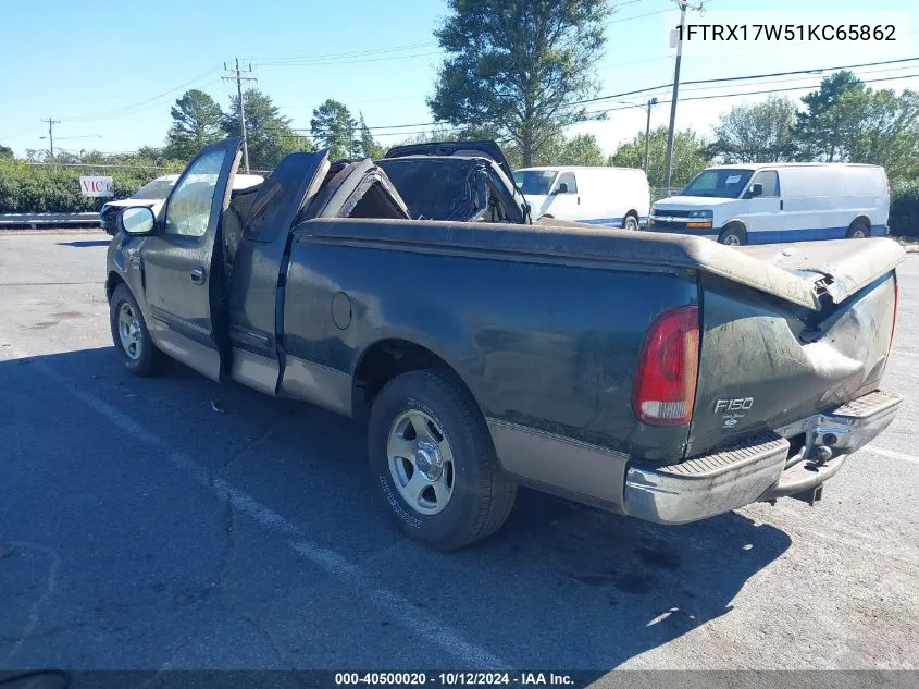 2001 Ford F-150 Lariat/Xl/Xlt VIN: 1FTRX17W51KC65862 Lot: 40500020