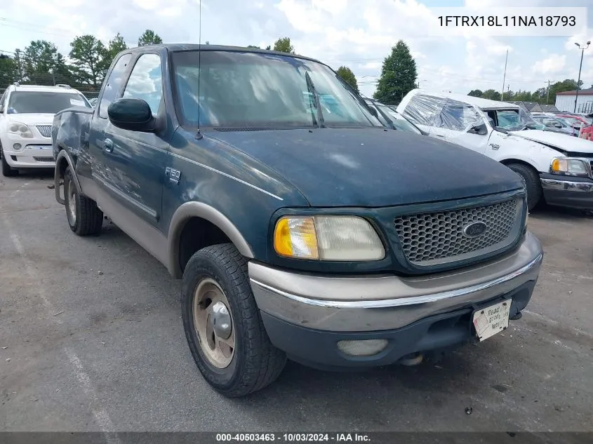 2001 Ford F-150 Lariat/Xl/Xlt VIN: 1FTRX18L11NA18793 Lot: 40503463