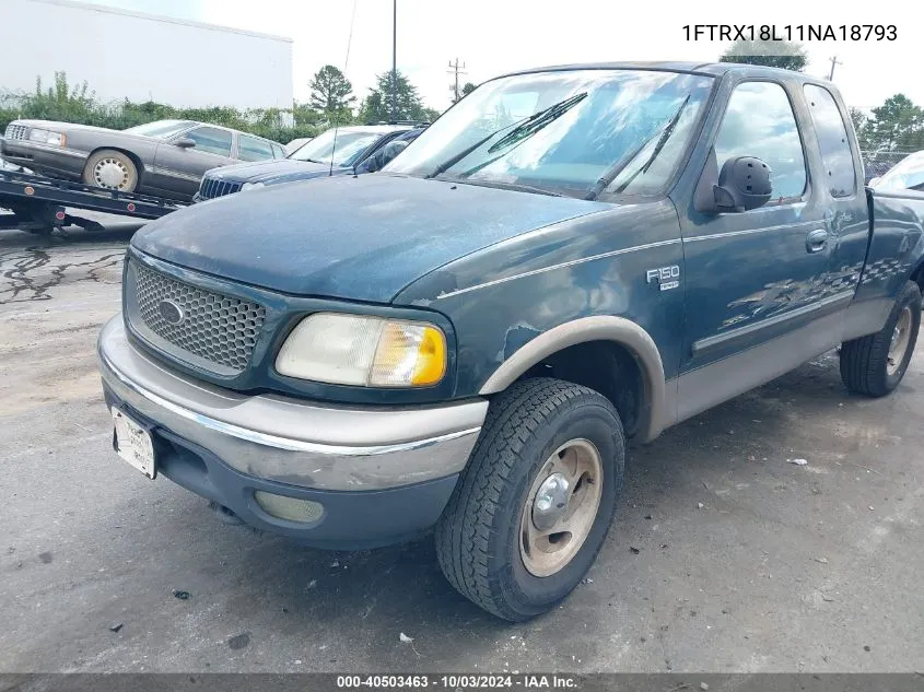 2001 Ford F-150 Lariat/Xl/Xlt VIN: 1FTRX18L11NA18793 Lot: 40503463