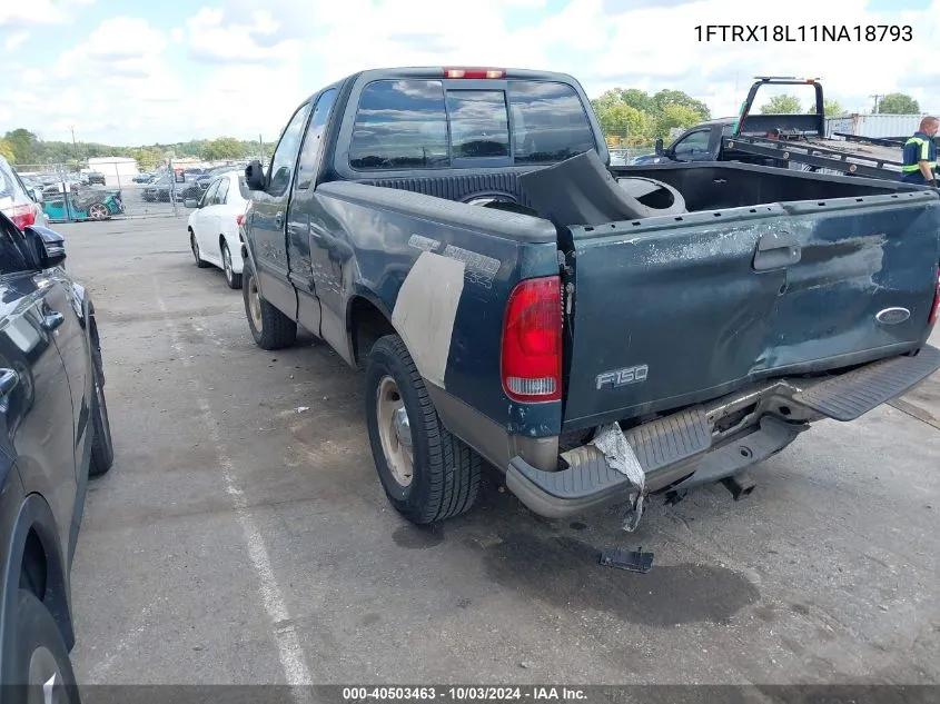 2001 Ford F-150 Lariat/Xl/Xlt VIN: 1FTRX18L11NA18793 Lot: 40503463