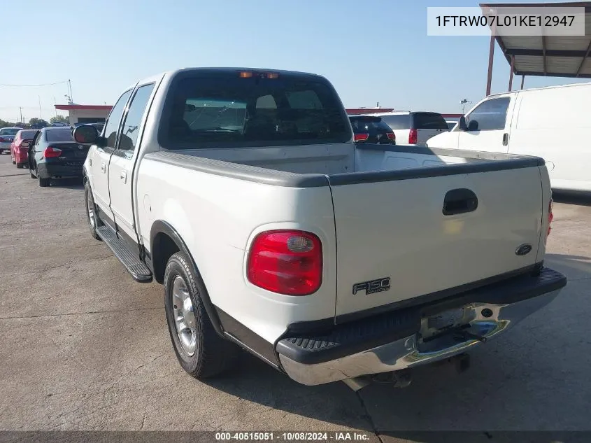 2001 Ford F-150 Harley-Davidson Edition/King Ranch Edition/Lariat/Xlt VIN: 1FTRW07L01KE12947 Lot: 40515051