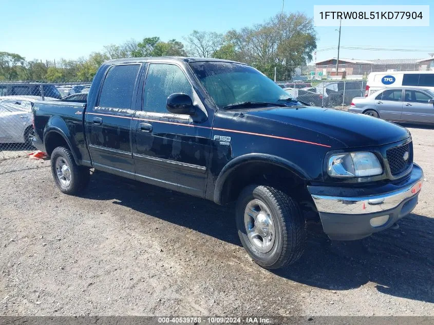 2001 Ford F-150 King Ranch Edition/Lariat/Xlt VIN: 1FTRW08L51KD77904 Lot: 40539758