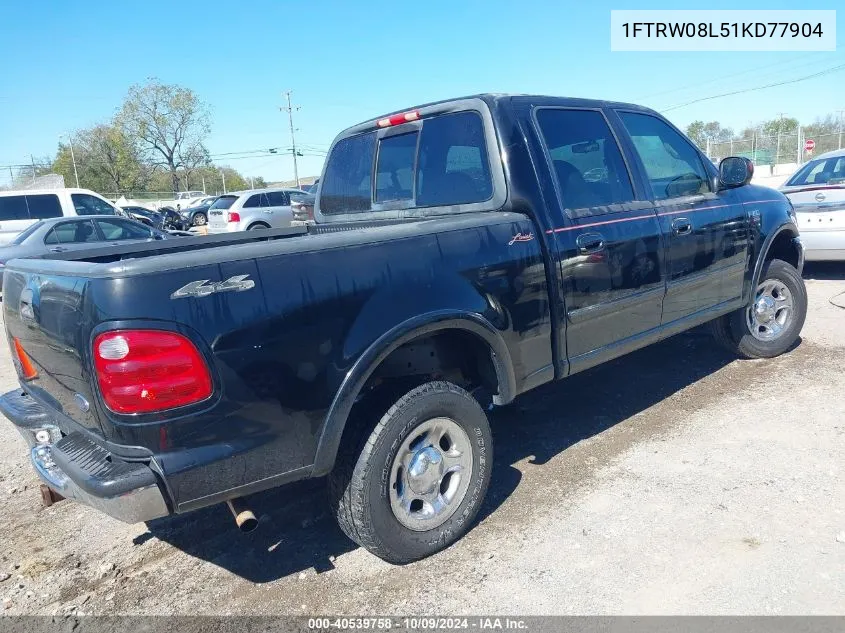 2001 Ford F-150 King Ranch Edition/Lariat/Xlt VIN: 1FTRW08L51KD77904 Lot: 40539758