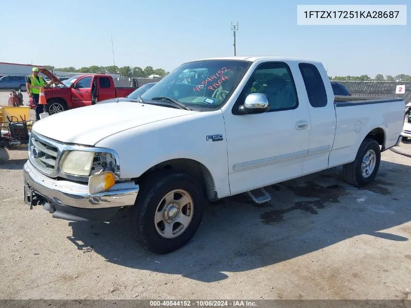 2001 Ford F-150 Xl/Xlt VIN: 1FTZX17251KA28687 Lot: 40544152