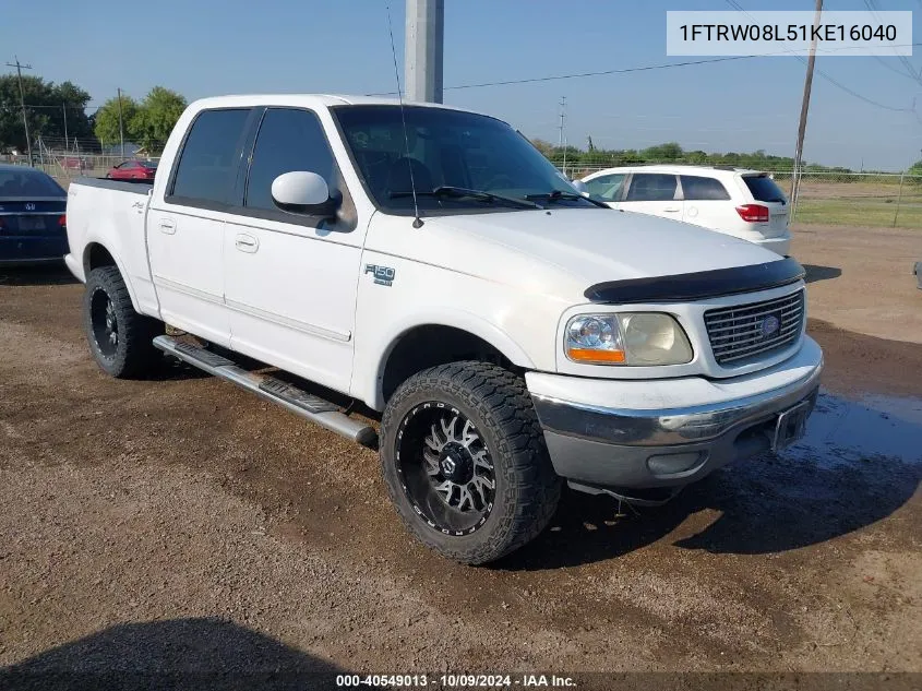 2001 Ford F-150 King Ranch Edition/Lariat/Xlt VIN: 1FTRW08L51KE16040 Lot: 40549013