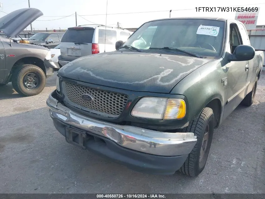 2001 Ford F-150 Lariat/Xl/Xlt VIN: 1FTRX17W31KE54669 Lot: 40550726