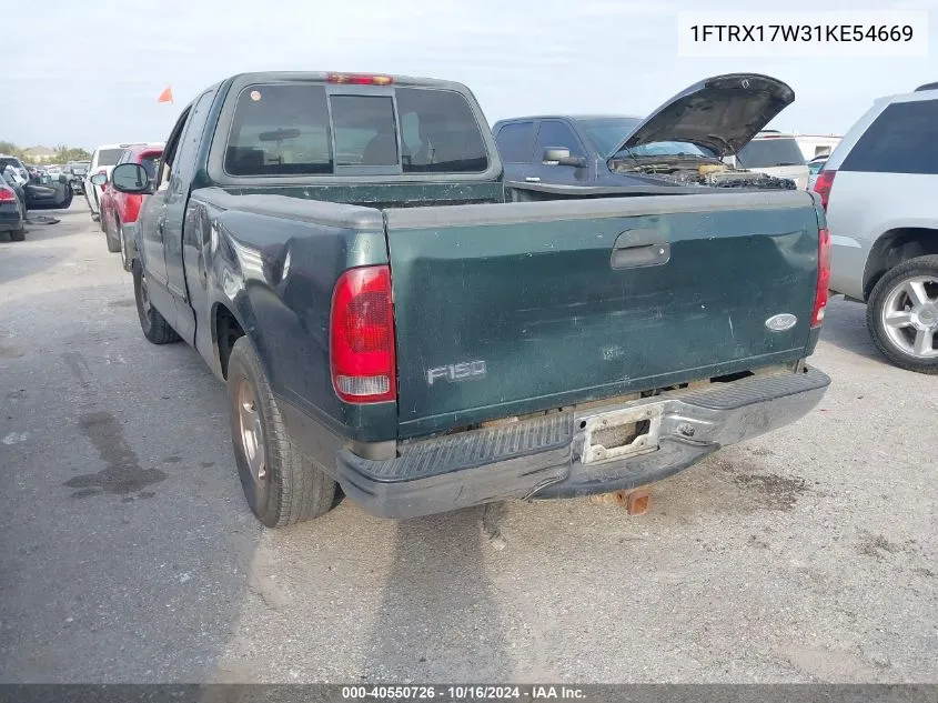 2001 Ford F-150 Lariat/Xl/Xlt VIN: 1FTRX17W31KE54669 Lot: 40550726