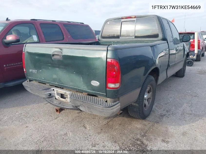 2001 Ford F-150 Lariat/Xl/Xlt VIN: 1FTRX17W31KE54669 Lot: 40550726