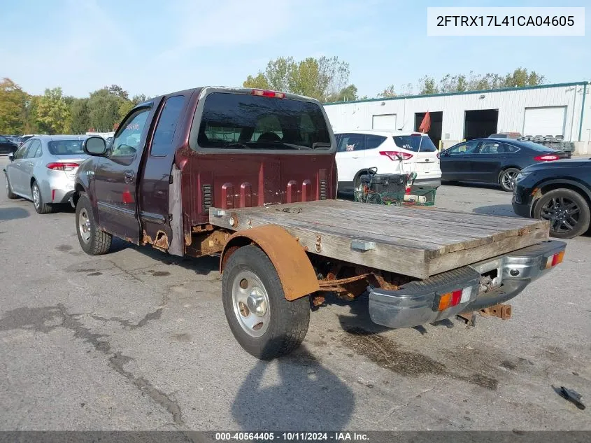 2001 Ford F-150 Lariat/Xl/Xlt VIN: 2FTRX17L41CA04605 Lot: 40564405