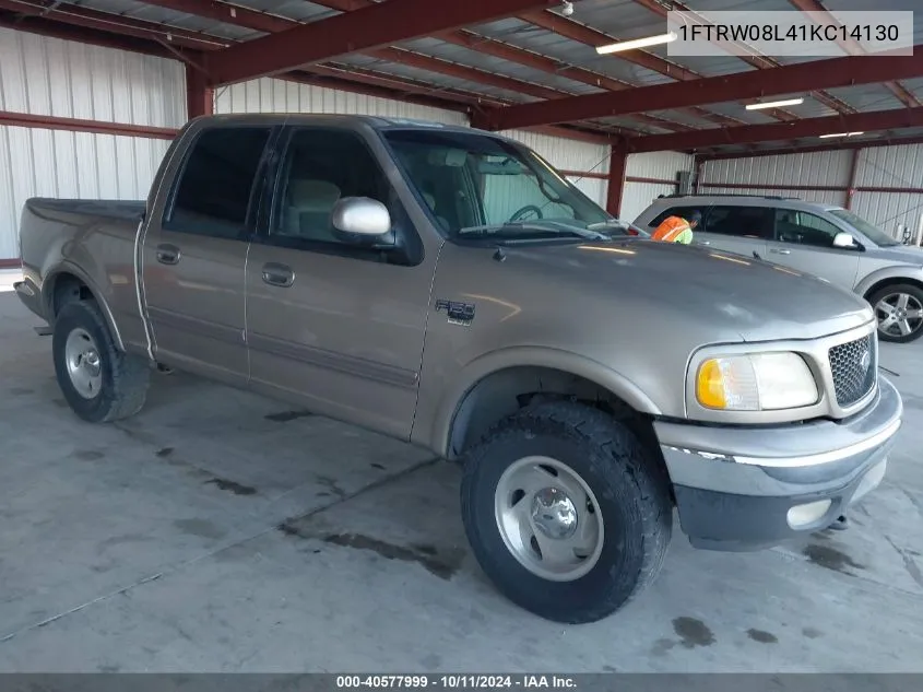 2001 Ford F150 Supercrew VIN: 1FTRW08L41KC14130 Lot: 40577999