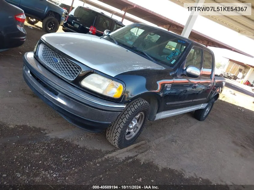 2001 Ford F-150 Harley-Davidson Edition/King Ranch Edition/Lariat/Xlt VIN: 1FTRW07L51KE54367 Lot: 40589194