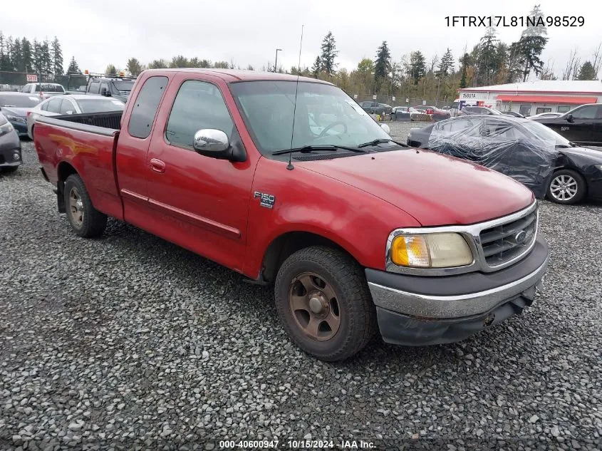 2001 Ford F-150 Lariat/Xl/Xlt VIN: 1FTRX17L81NA98529 Lot: 40600947