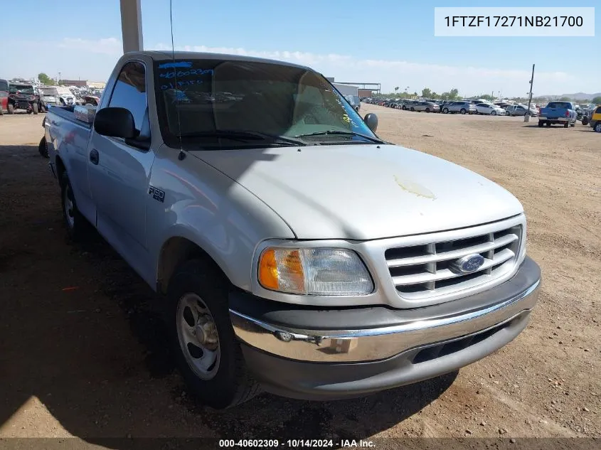 2001 Ford F-150 Xl/Xlt VIN: 1FTZF17271NB21700 Lot: 40602309