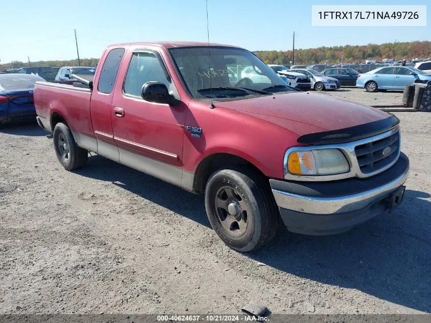 2001 Ford F-150 Lariat/Xl/Xlt VIN: 1FTRX17L71NA49726 Lot: 40624637