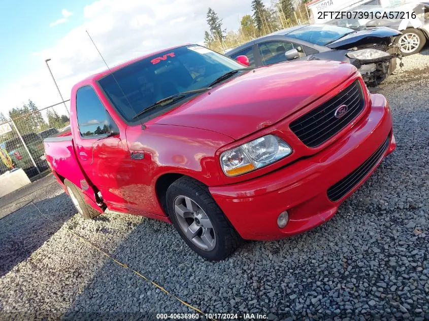 2001 Ford F-150 Svt Lightning VIN: 2FTZF07391CA57216 Lot: 40636960