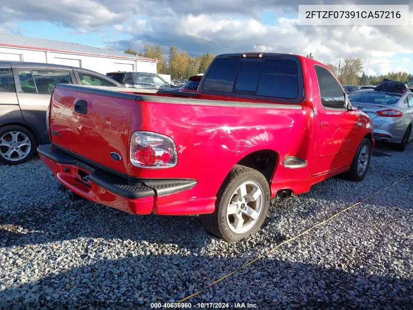 2001 Ford F-150 Svt Lightning VIN: 2FTZF07391CA57216 Lot: 40636960