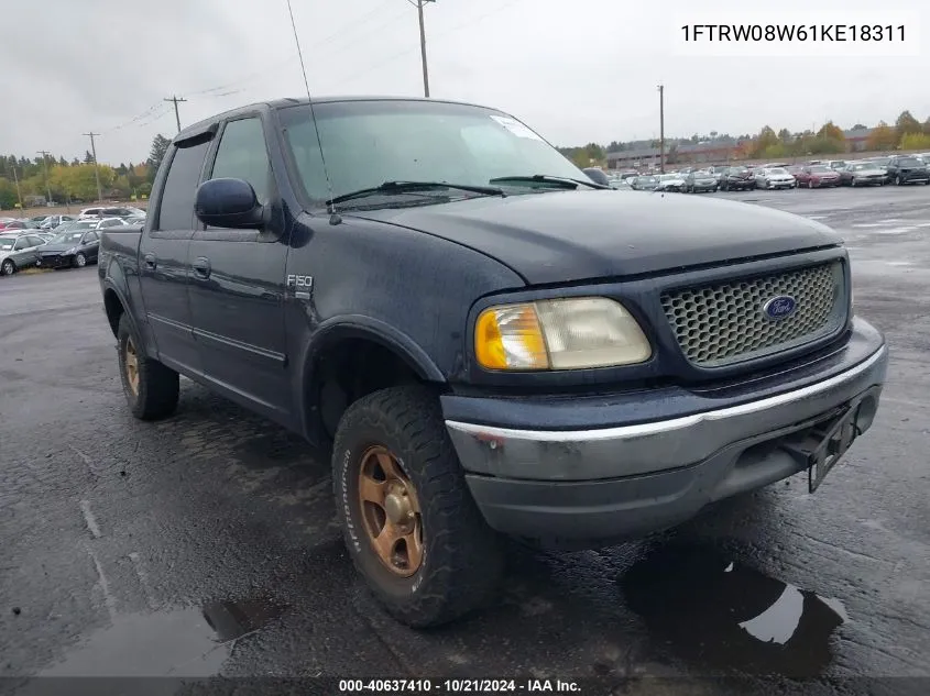 2001 Ford F-150 King Ranch Edition/Lariat/Xlt VIN: 1FTRW08W61KE18311 Lot: 40637410