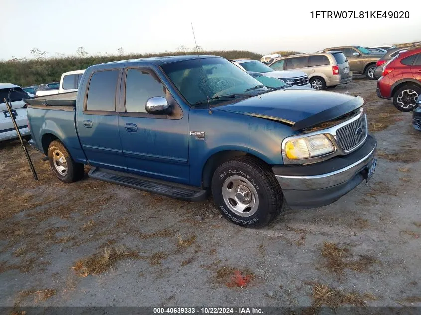 2001 Ford F-150 Supercrew Harley-Davidson/King Ranch Edition/Lariat/Xlt VIN: 1FTRW07L81KE49020 Lot: 40639333