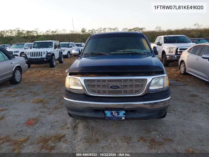 2001 Ford F-150 Supercrew Harley-Davidson/King Ranch Edition/Lariat/Xlt VIN: 1FTRW07L81KE49020 Lot: 40639333