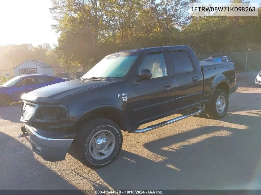 2001 Ford F-150 King Ranch Edition/Lariat/Xlt VIN: 1FTRW08W71KD98263 Lot: 40644670