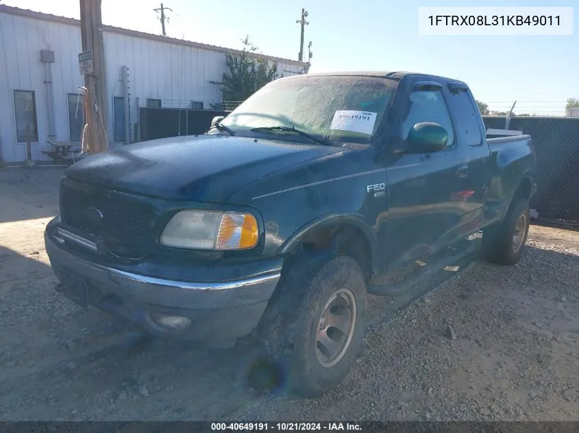 2001 Ford F-150 Lariat/Xl/Xlt VIN: 1FTRX08L31KB49011 Lot: 40649191