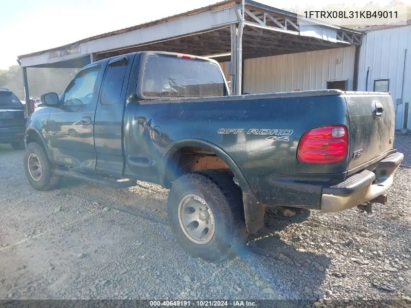 2001 Ford F-150 Lariat/Xl/Xlt VIN: 1FTRX08L31KB49011 Lot: 40649191