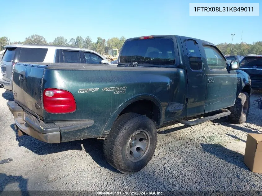 2001 Ford F-150 Lariat/Xl/Xlt VIN: 1FTRX08L31KB49011 Lot: 40649191